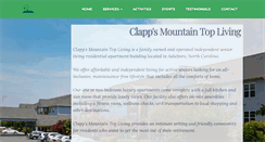 Desktop Screenshot of clappmountaintopliving.com