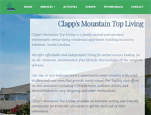 Tablet Screenshot of clappmountaintopliving.com